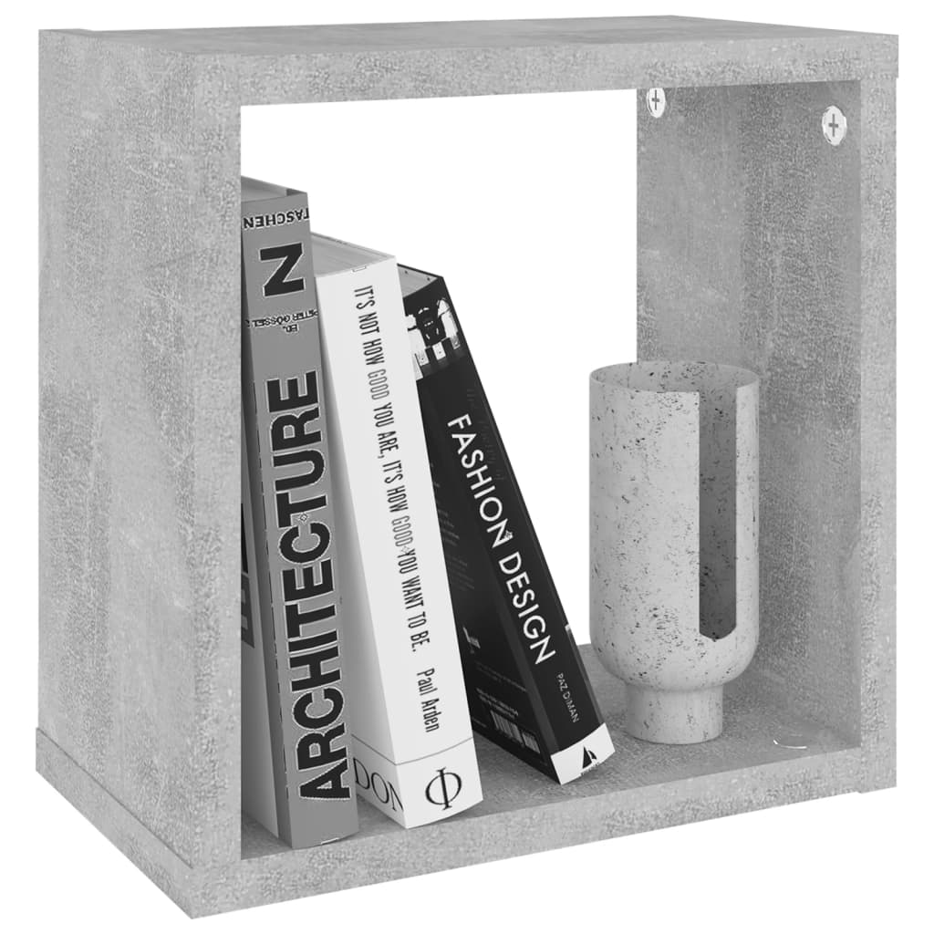 Étagères cube murales 4 pcs Gris béton 26x15x26 cm