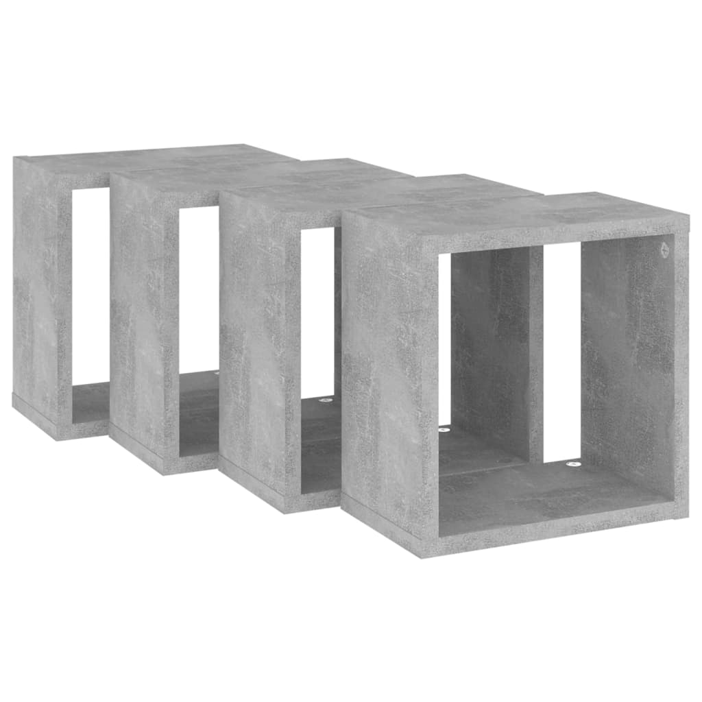 Étagères cube murales 4 pcs Gris béton 26x15x26 cm