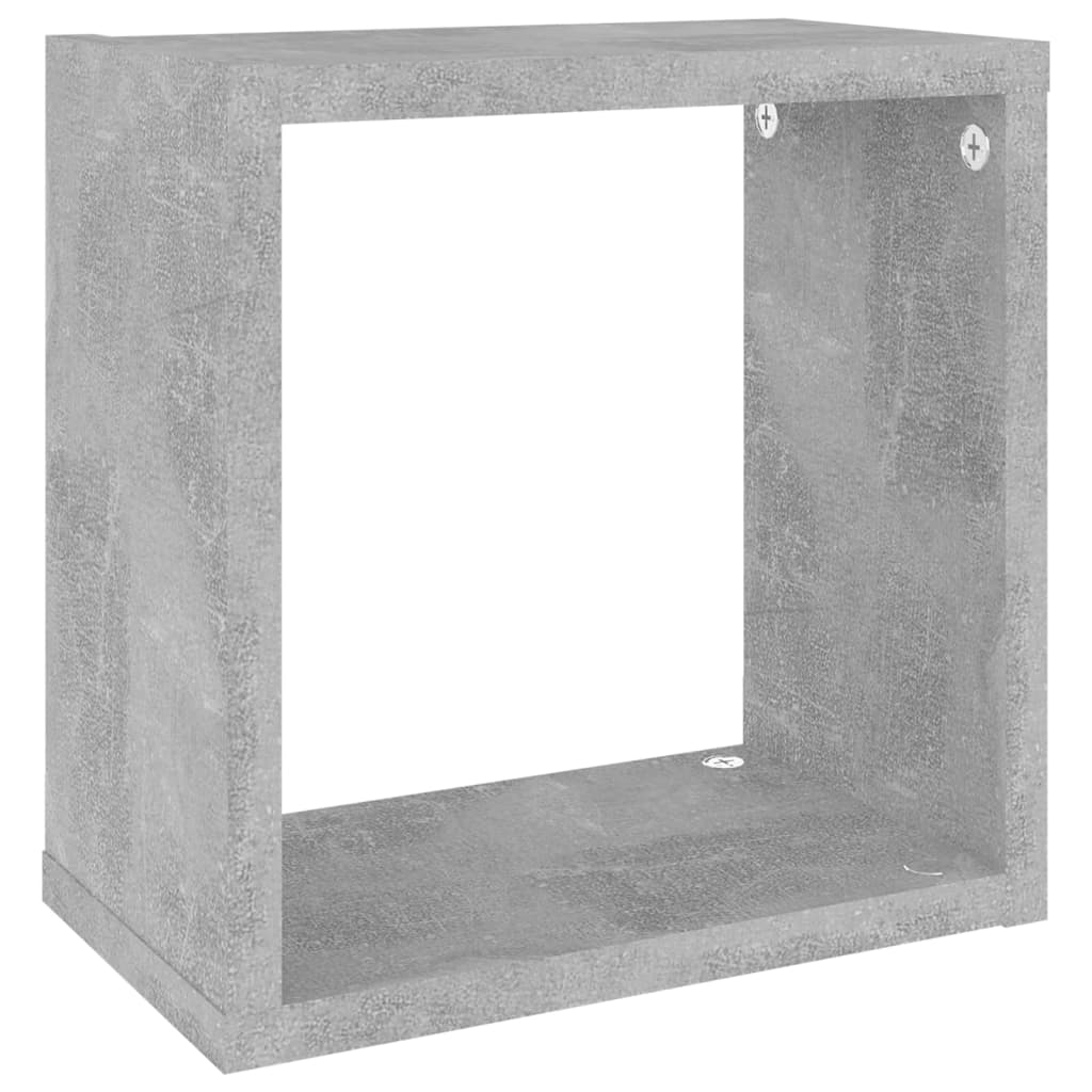 Étagères cube murales 4 pcs Gris béton 26x15x26 cm