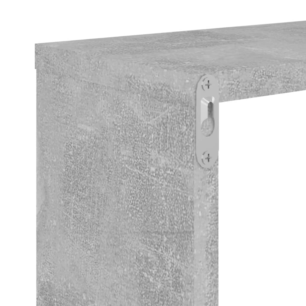 Étagères cube murales 4 pcs Gris béton 26x15x26 cm