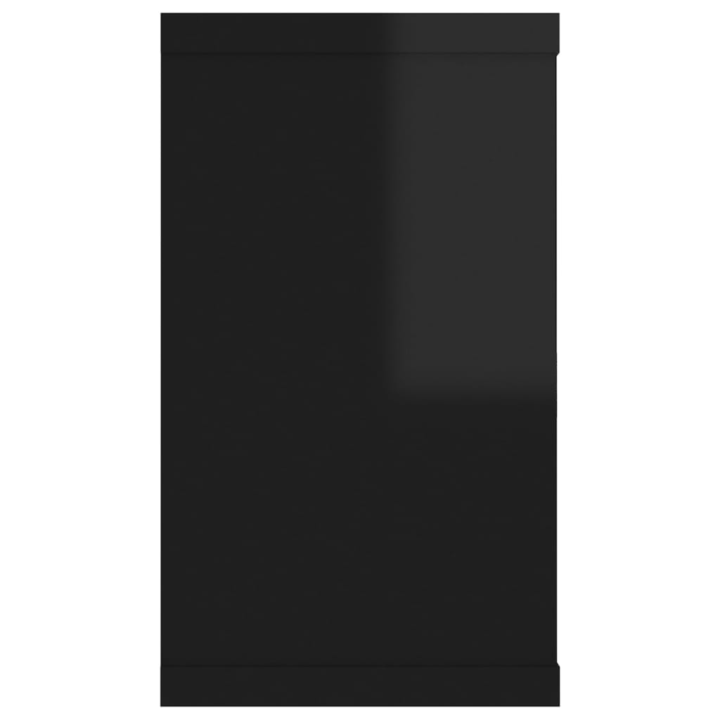 Étagères cube murales 4pcs Noir brillant 80x15x26,5 cm
