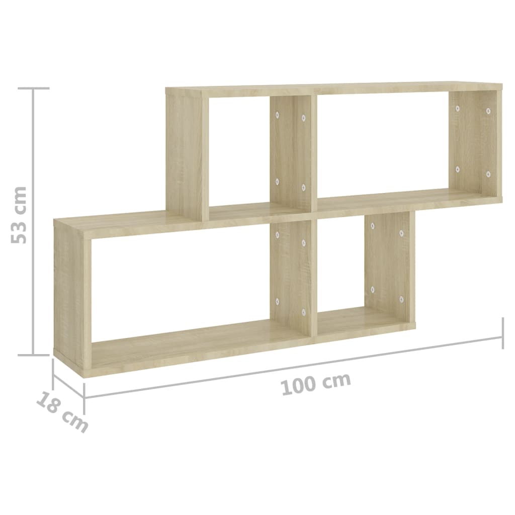 Étagère murale Chêne sonoma 100x18x53 cm Bois d’ingénierie