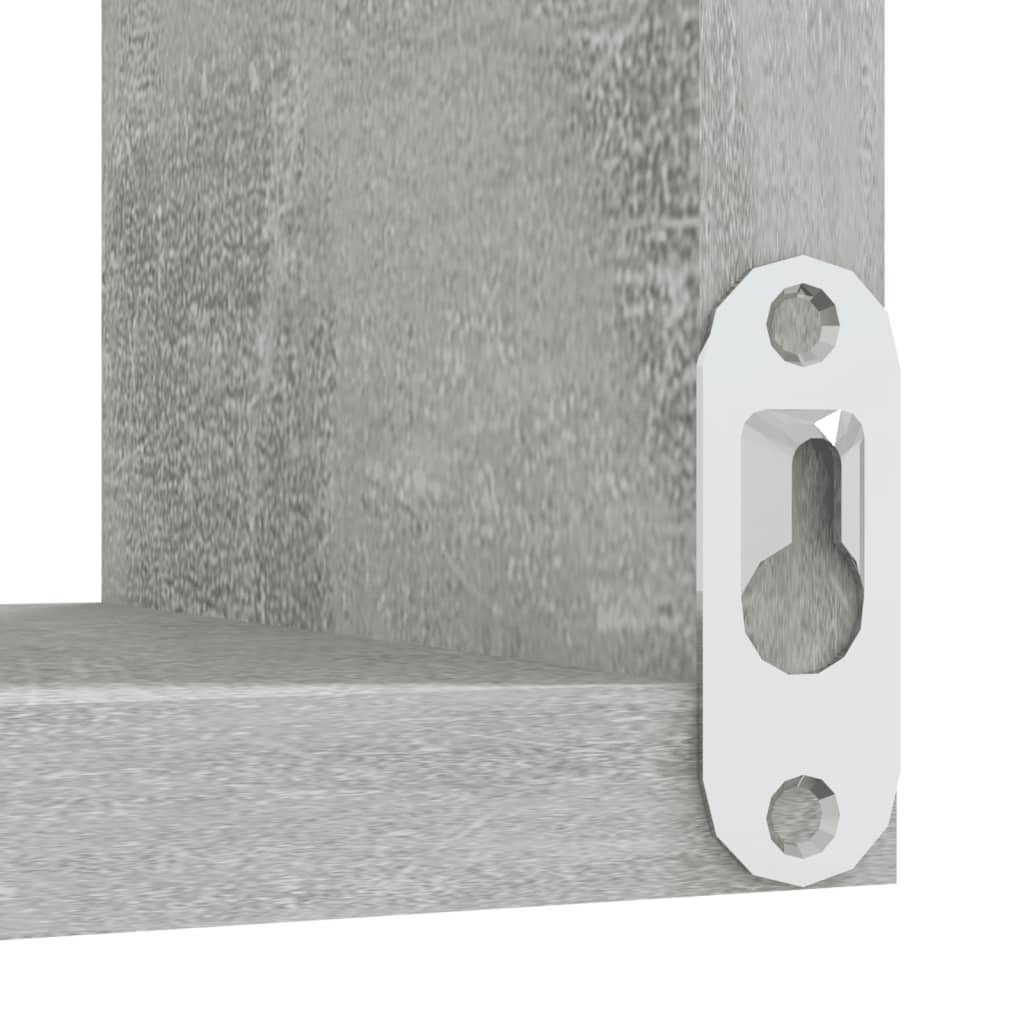 Étagères murales d'angle 2 pcs Gris béton Bois d’ingénierie