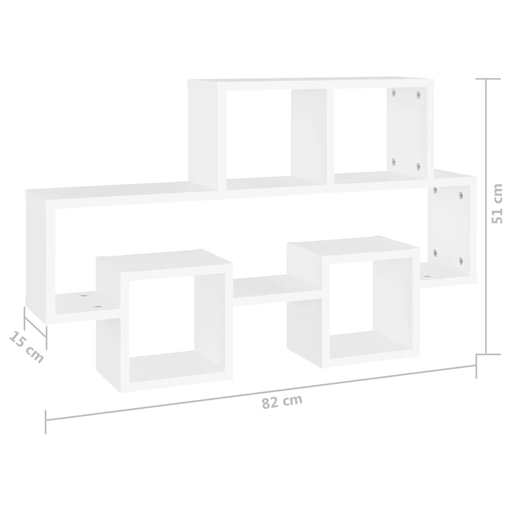 Étagère murale forme d'auto Blanc 82x15x51 cm Bois d’ingénierie