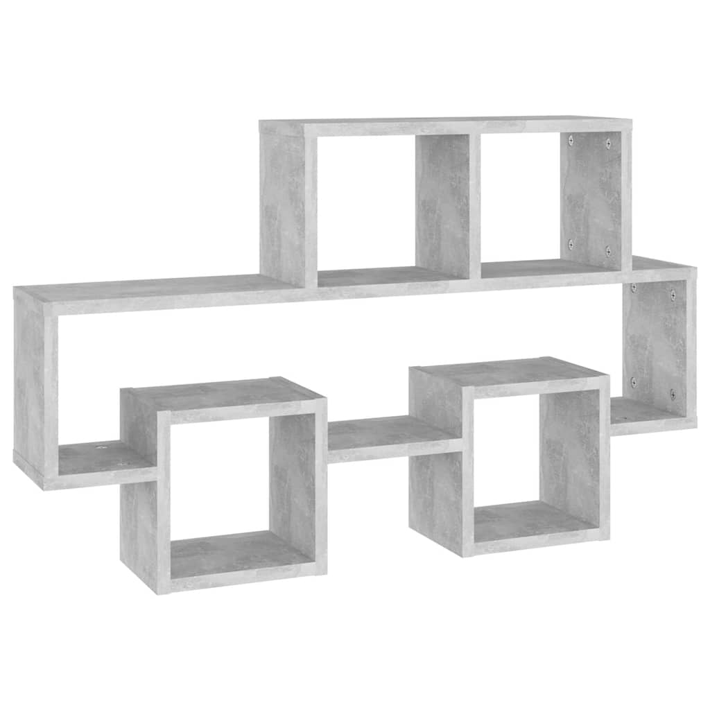Étagère murale forme d'auto Gris béton Bois d’ingénierie
