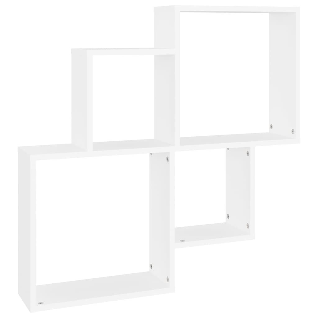 Étagère murale cube Blanc 80x15x78,5 cm Bois d’ingénierie