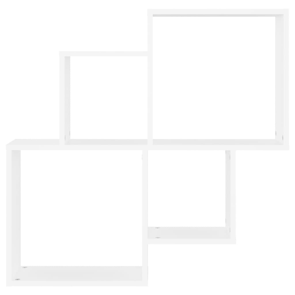 Étagère murale cube Blanc 80x15x78,5 cm Bois d’ingénierie
