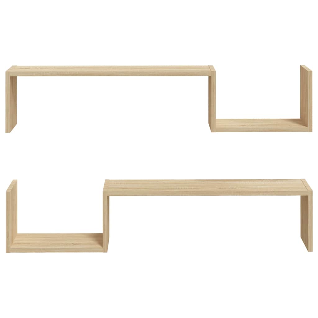 Étagères murales 2 pcs chêne sonoma 100x15x20cm bois ingénierie