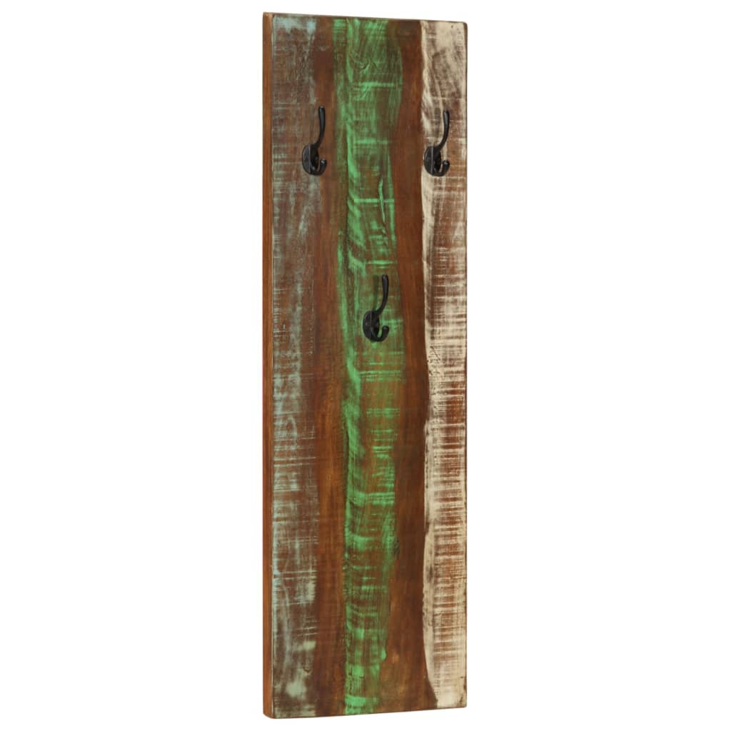 Perchero de pared 2 piezas 36x3x110cm Madera maciza recuperada