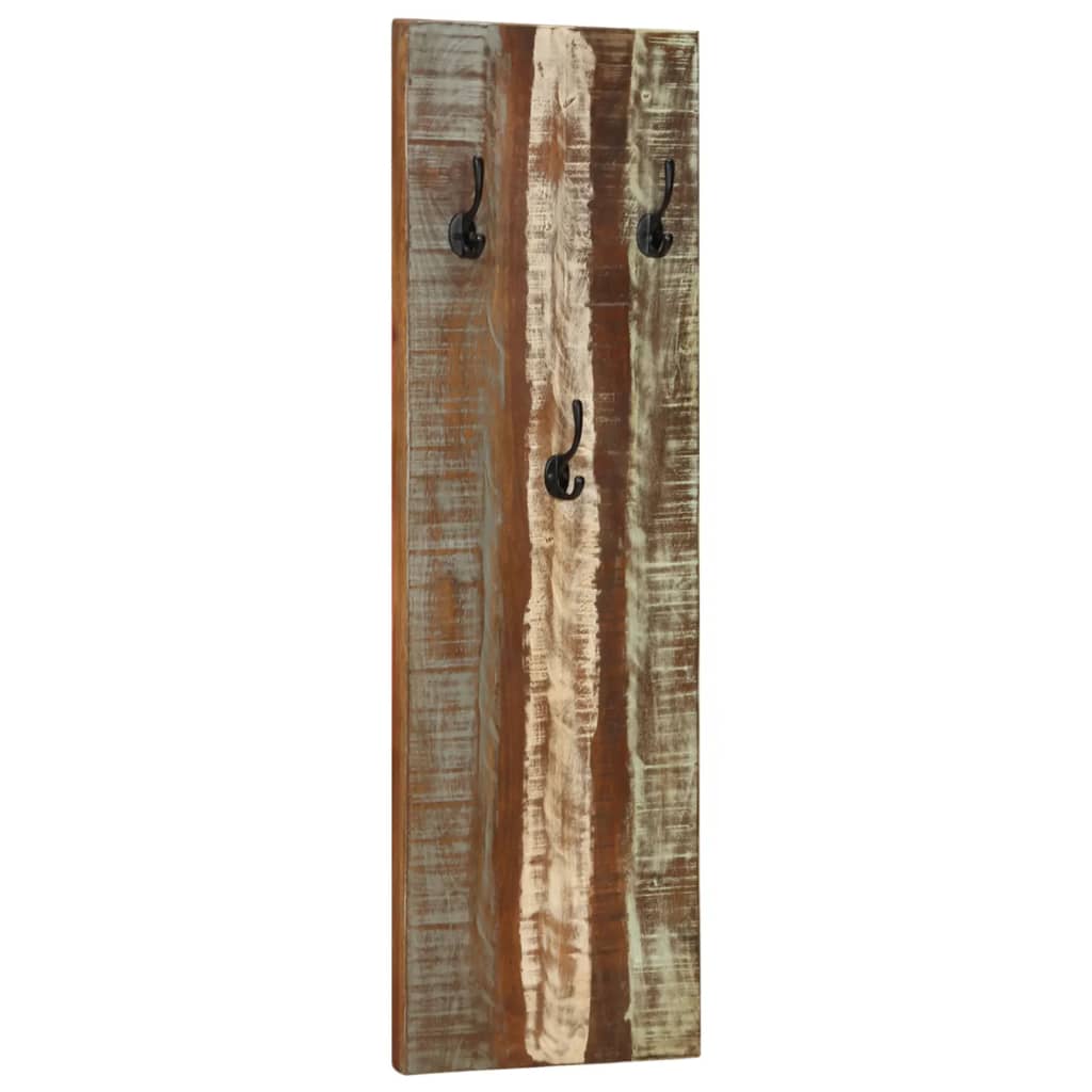 Perchero de pared 2 piezas 36x3x110cm Madera maciza recuperada