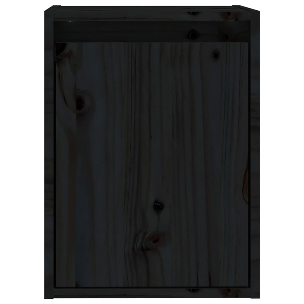 Armoires murales 2 pcs Noir 30x30x40 cm Bois de pin massif