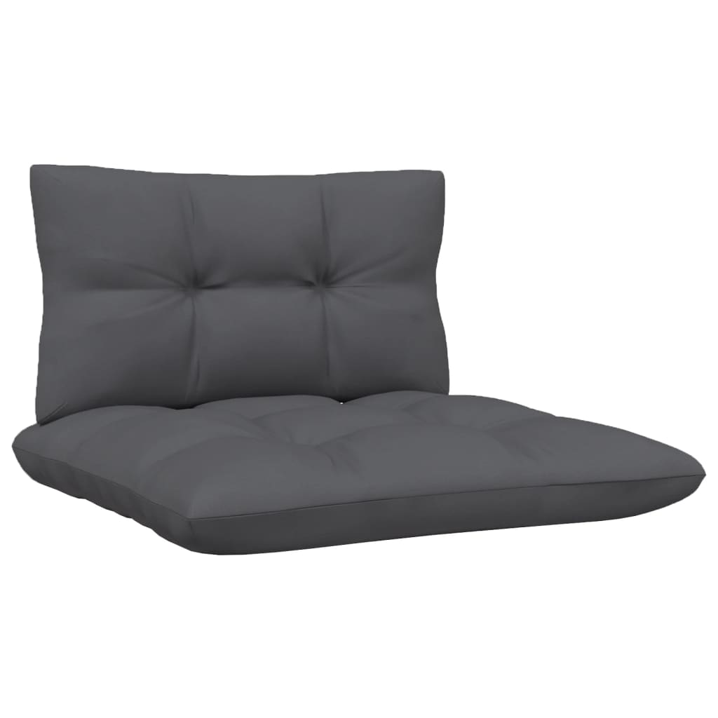 Canapé 4 places de jardin avec coussins anthracite Bois de pin
