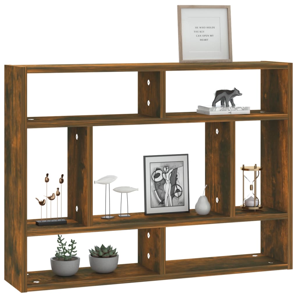 Étagère murale Chêne fumé 75x16x55 cm Bois d'ingénierie