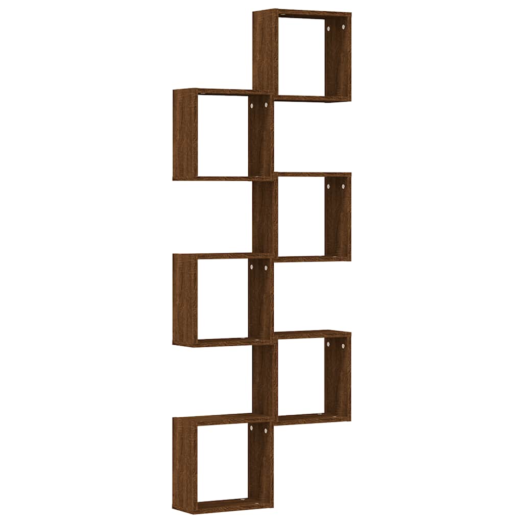 Étagères murales sous forme cube 6 pcs chêne marron 30x15x30cm