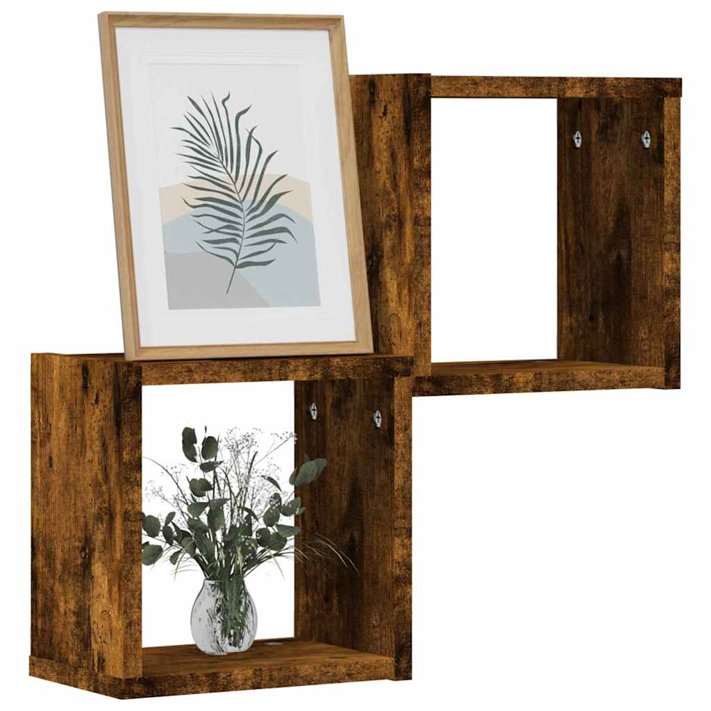 Étagères Murales 2 pcs Marron 26 x 15 x 26 cm Bois d'ingénierie