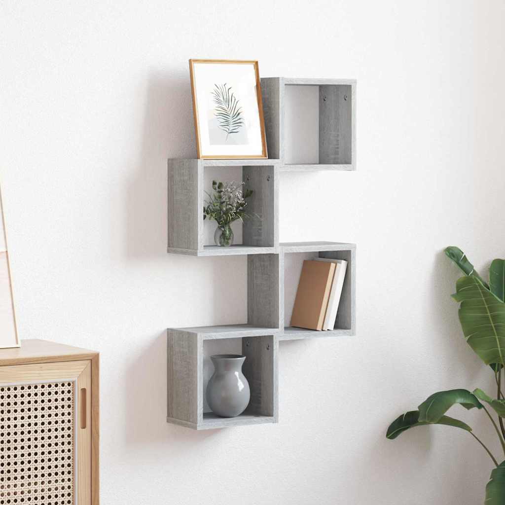 Étagères Murales 4 pcs Gris 26 x 15 x 26 cm Bois d'ingénierie