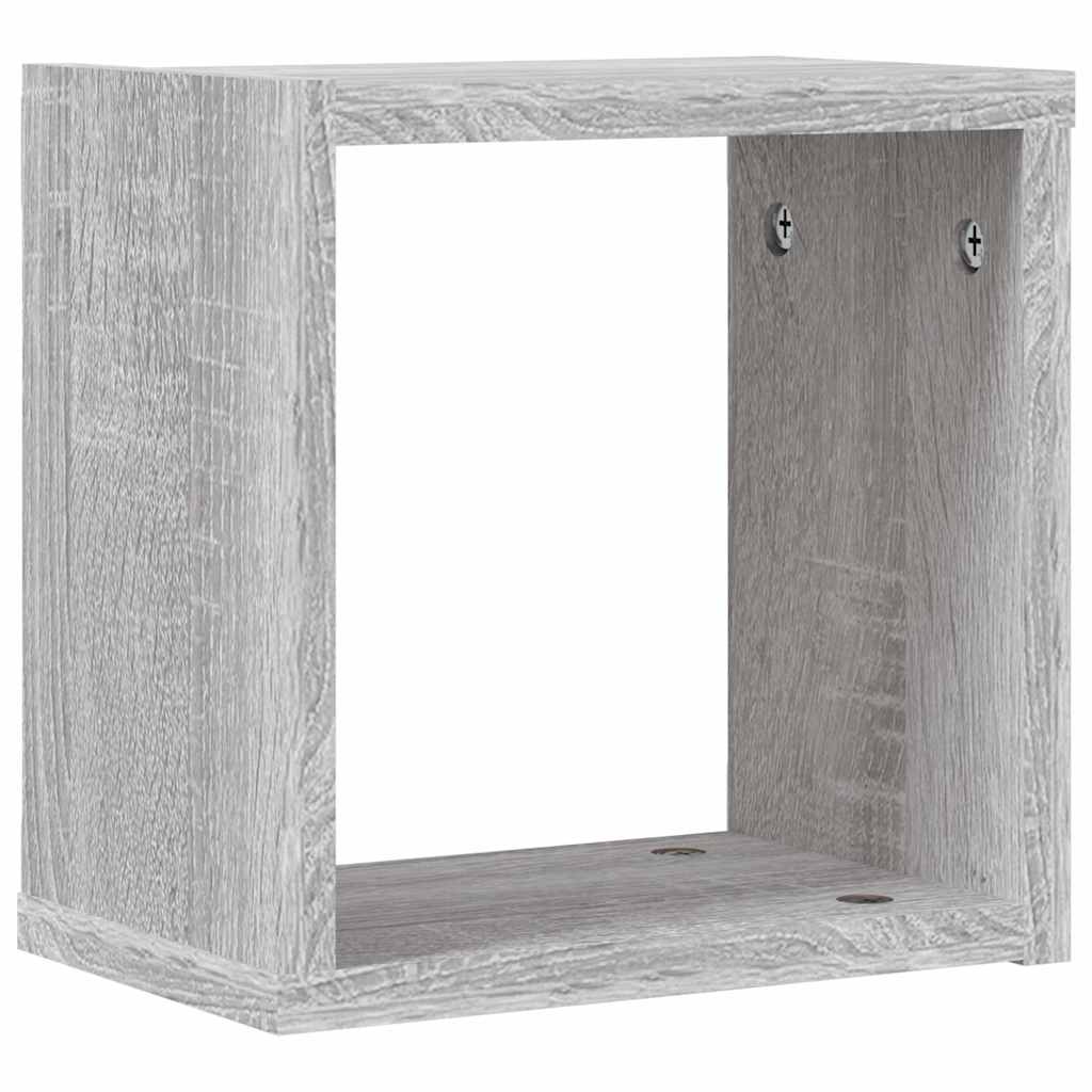 Étagères Murales 4 pcs Gris 26 x 15 x 26 cm Bois d'ingénierie