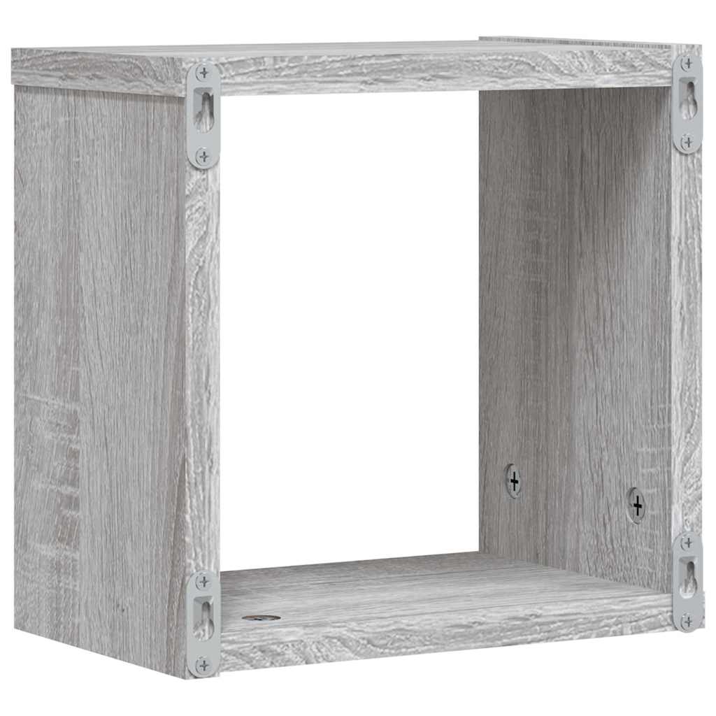Étagères Murales 4 pcs Gris 26 x 15 x 26 cm Bois d'ingénierie