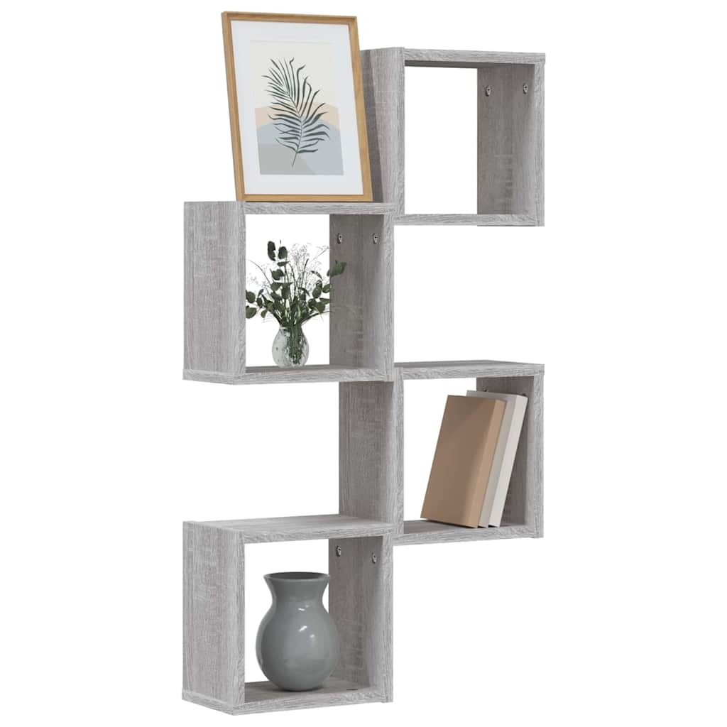 Étagères Murales 4 pcs Gris 26 x 15 x 26 cm Bois d'ingénierie