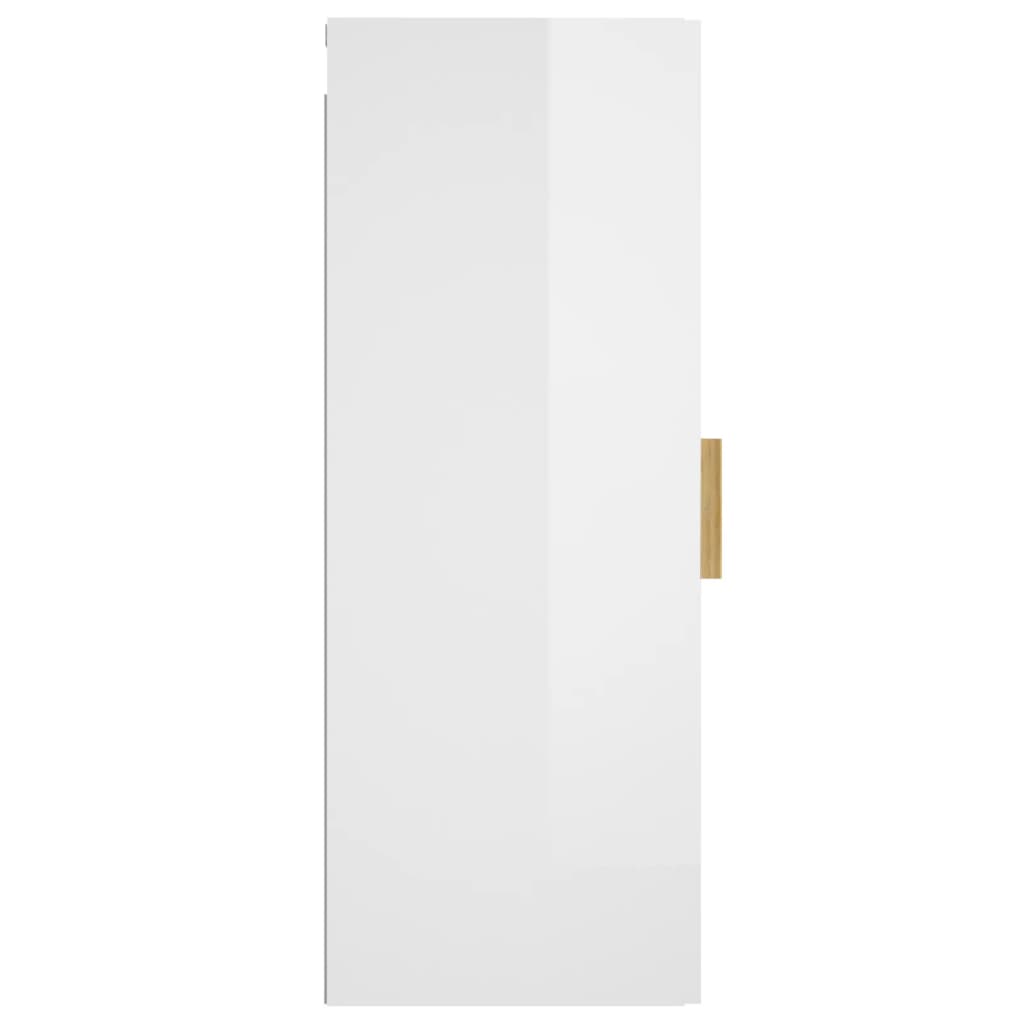 Armoire murale Blanc brillant 34,5x34x90 cm Bois d'ingénierie