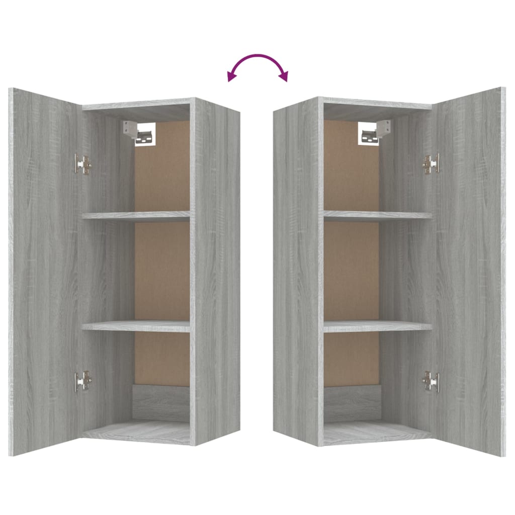 Armoire murale Sonoma gris 34,5x34x90 cm Bois d'ingénierie