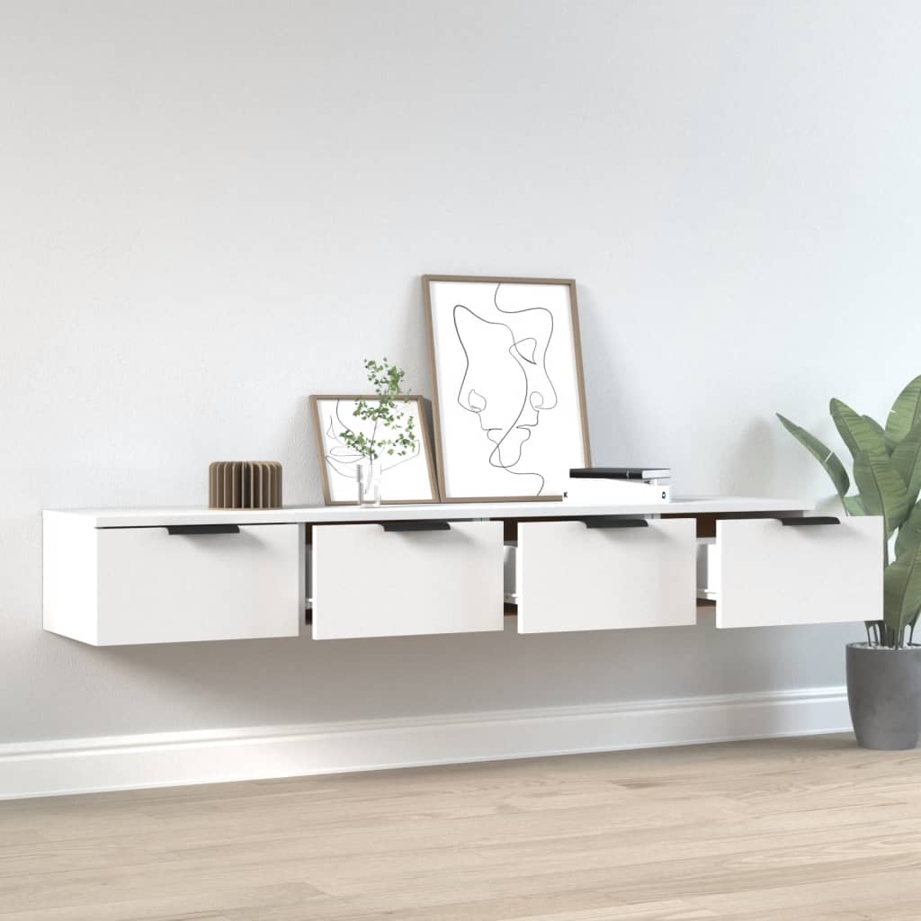 Armoires murales 2 pcs blanc 68x30x20 cm Bois d'ingénierie