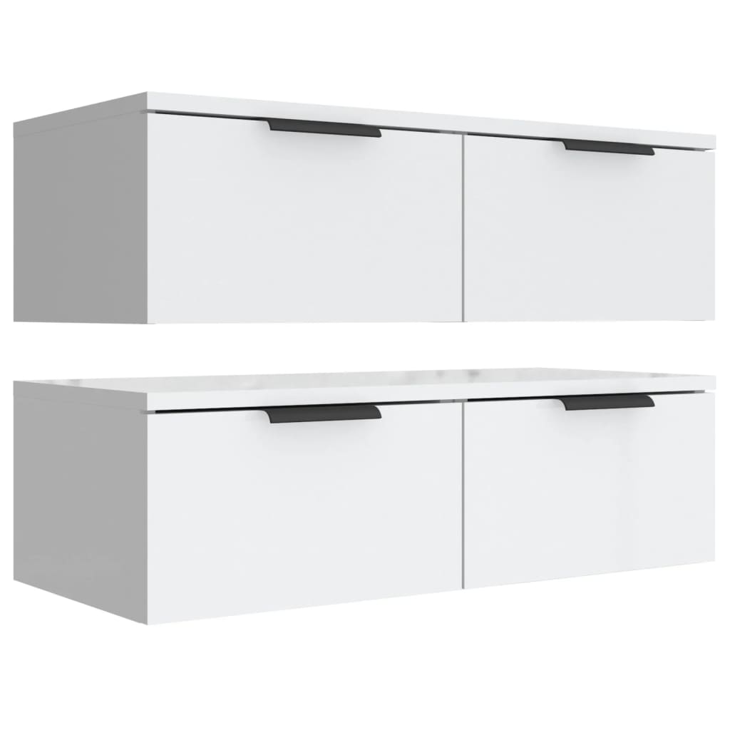 Armoires murales 2 pcs blanc 68x30x20 cm Bois d'ingénierie