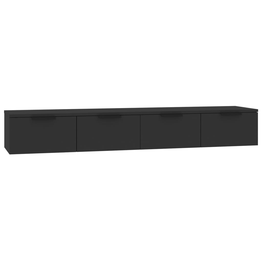 Armoires murales 2 pcs Noir 68x30x20 cm Bois d'ingénierie