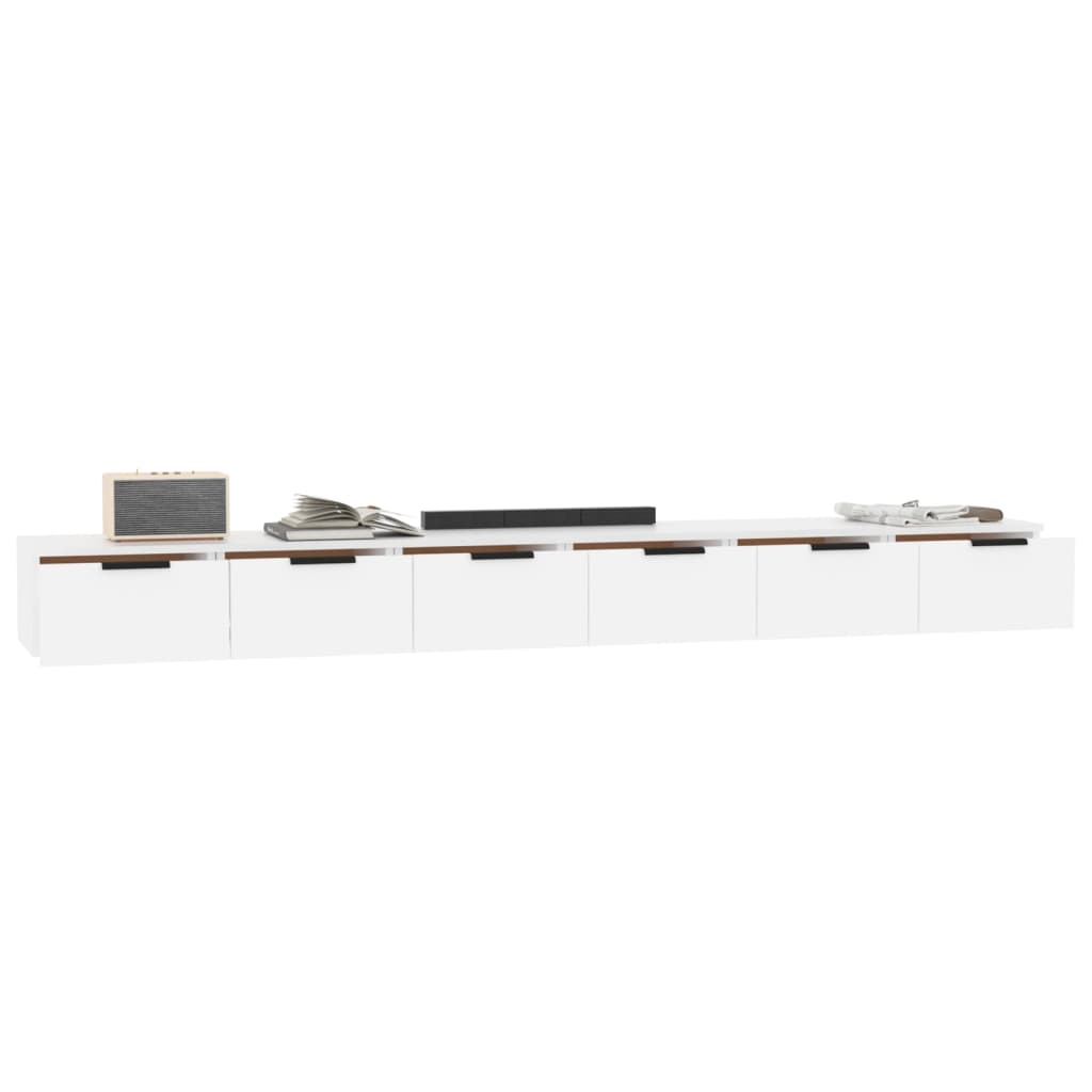 Armoires murales 2 pcs blanc 102x30x20 cm bois d'ingénierie