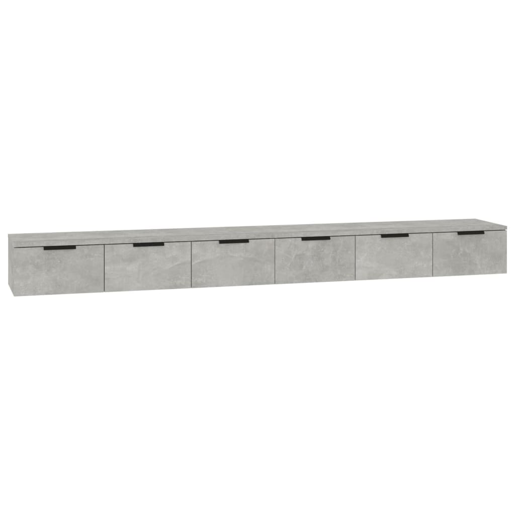 Armoires murales 2 pcs Gris béton 102x30x20cm Bois d'ingénierie