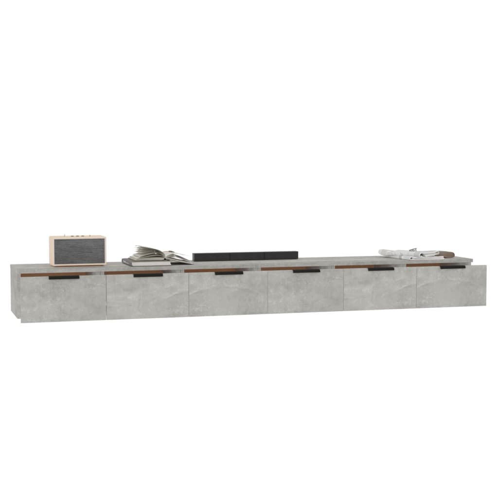 Armoires murales 2 pcs Gris béton 102x30x20cm Bois d'ingénierie