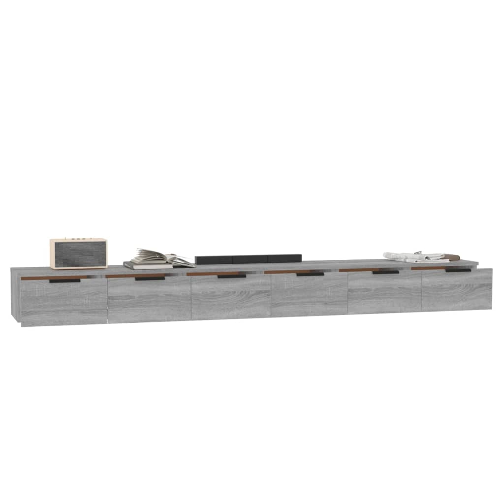 Armoires murales 2pcs Sonoma gris 102x30x20cm Bois d'ingénierie