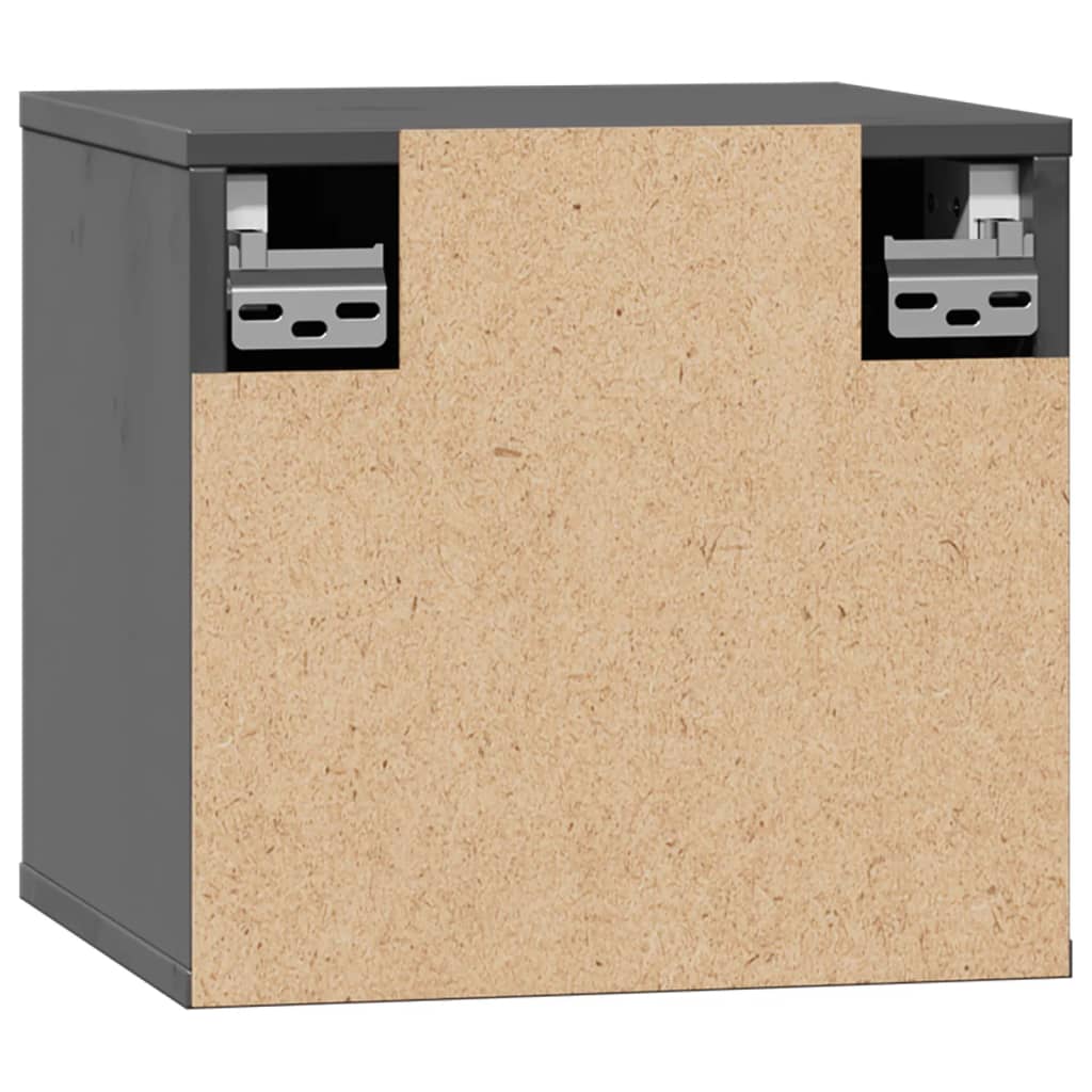 Armoires murales 2 pcs Gris 31,5x30x30 cm Bois de pin massif