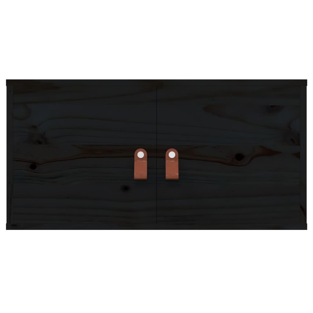 Armoire murale Noir 60x30x30 cm Bois de pin massif