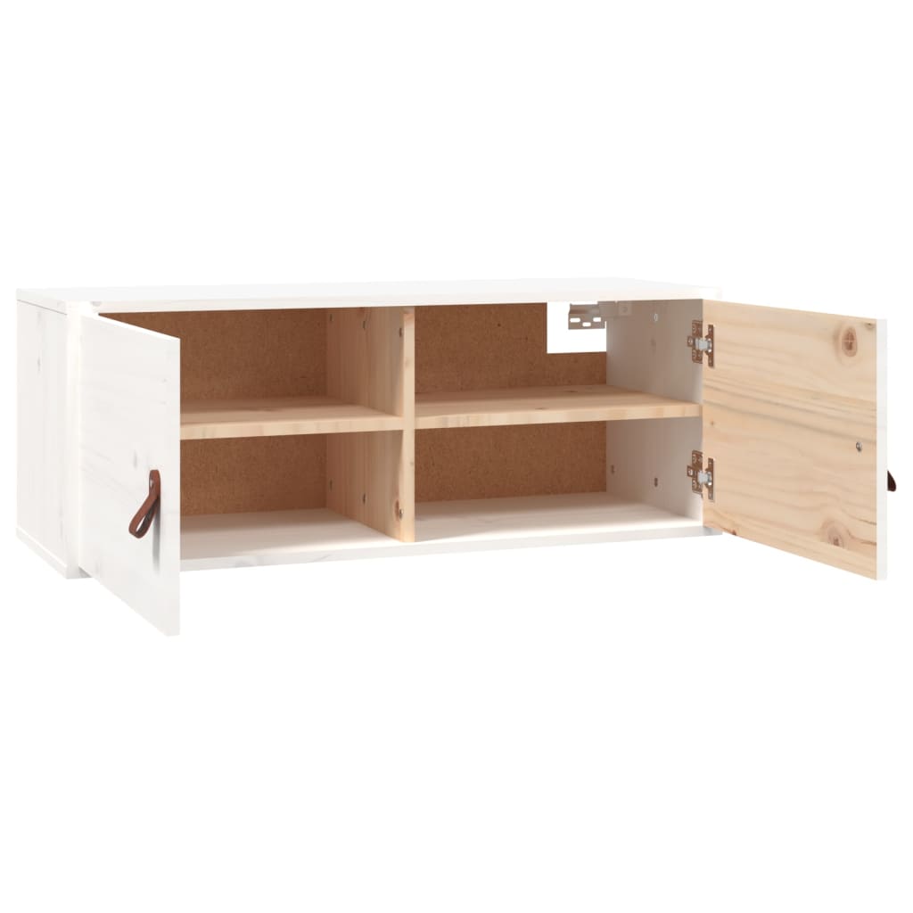 Armoires murales 2 pcs Blanc 80x30x30 cm Bois de pin massif