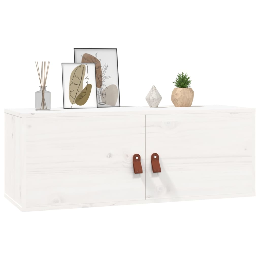 Armoires murales 2 pcs Blanc 80x30x30 cm Bois de pin massif