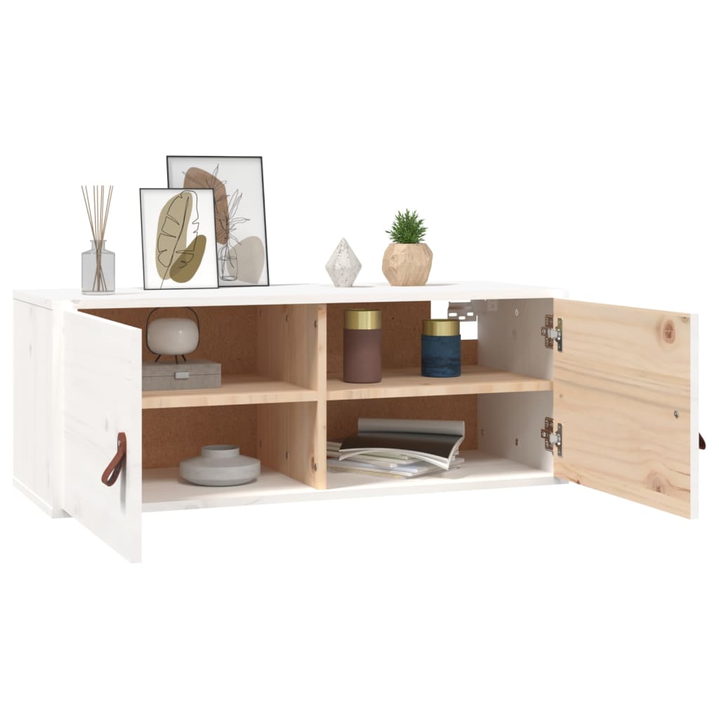 Armoires murales 2 pcs Blanc 80x30x30 cm Bois de pin massif