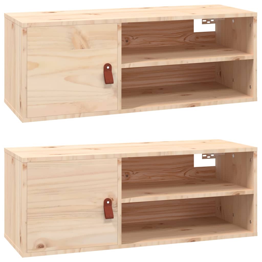 Armoires murales 2 pcs 80x30x30 cm Bois de pin massif