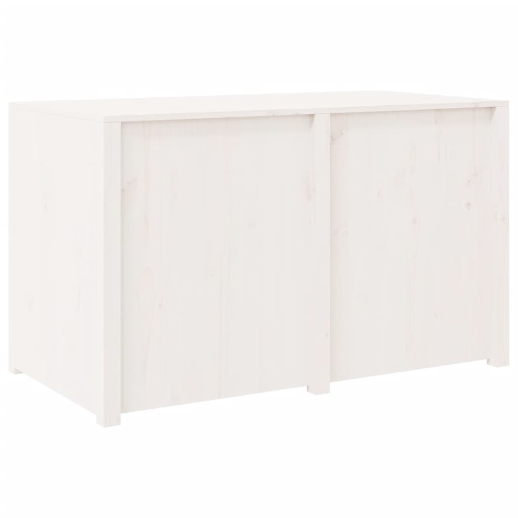 Mueble de cocina exterior blanco fabricado en madera maciza de pino.