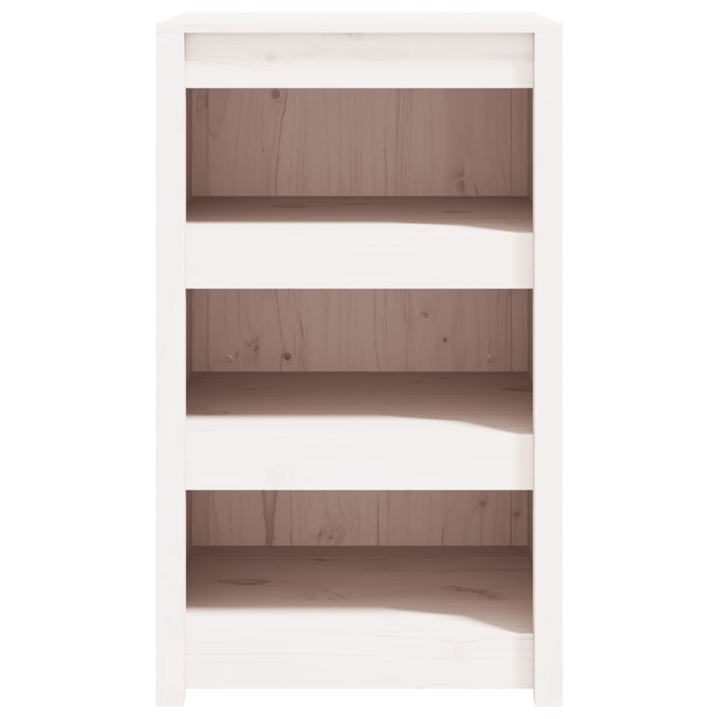 Mueble de cocina exterior blanco fabricado en madera maciza de pino.