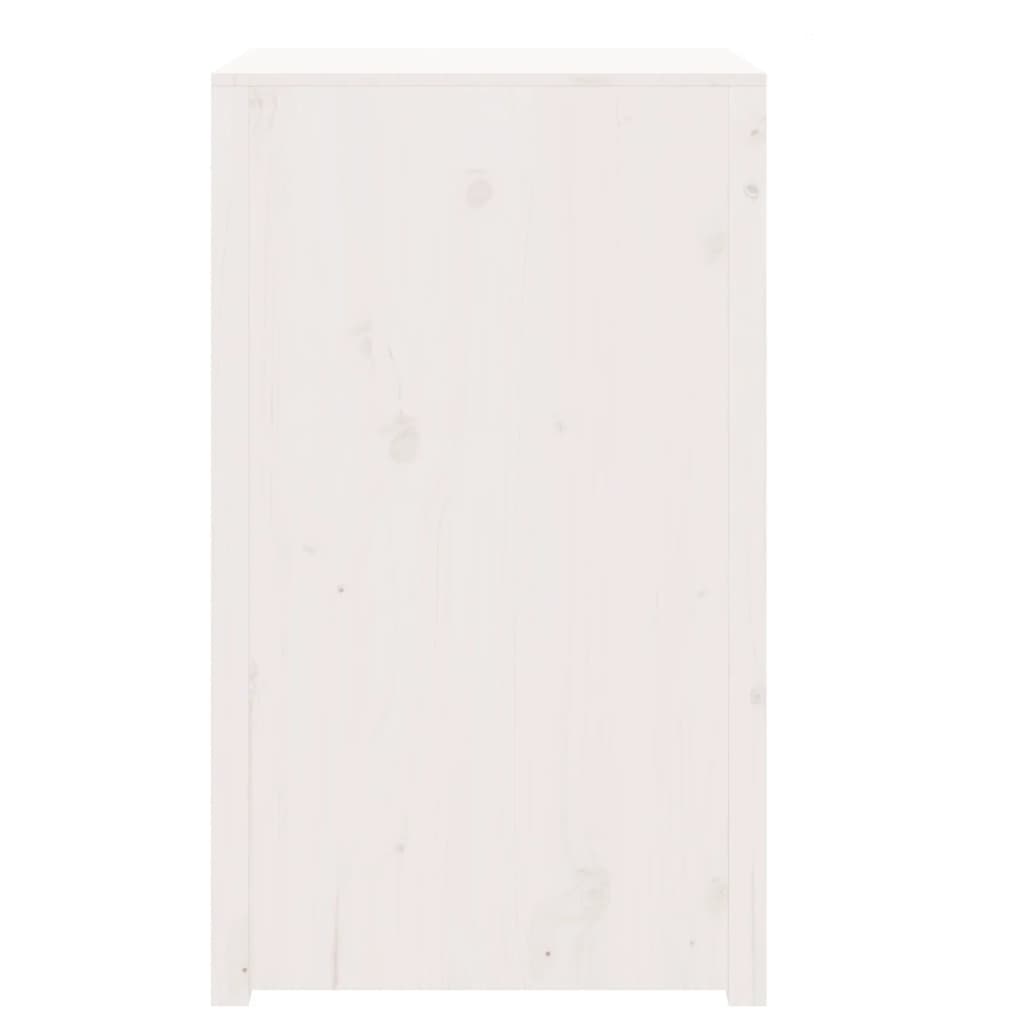 Mueble de cocina exterior blanco fabricado en madera maciza de pino.