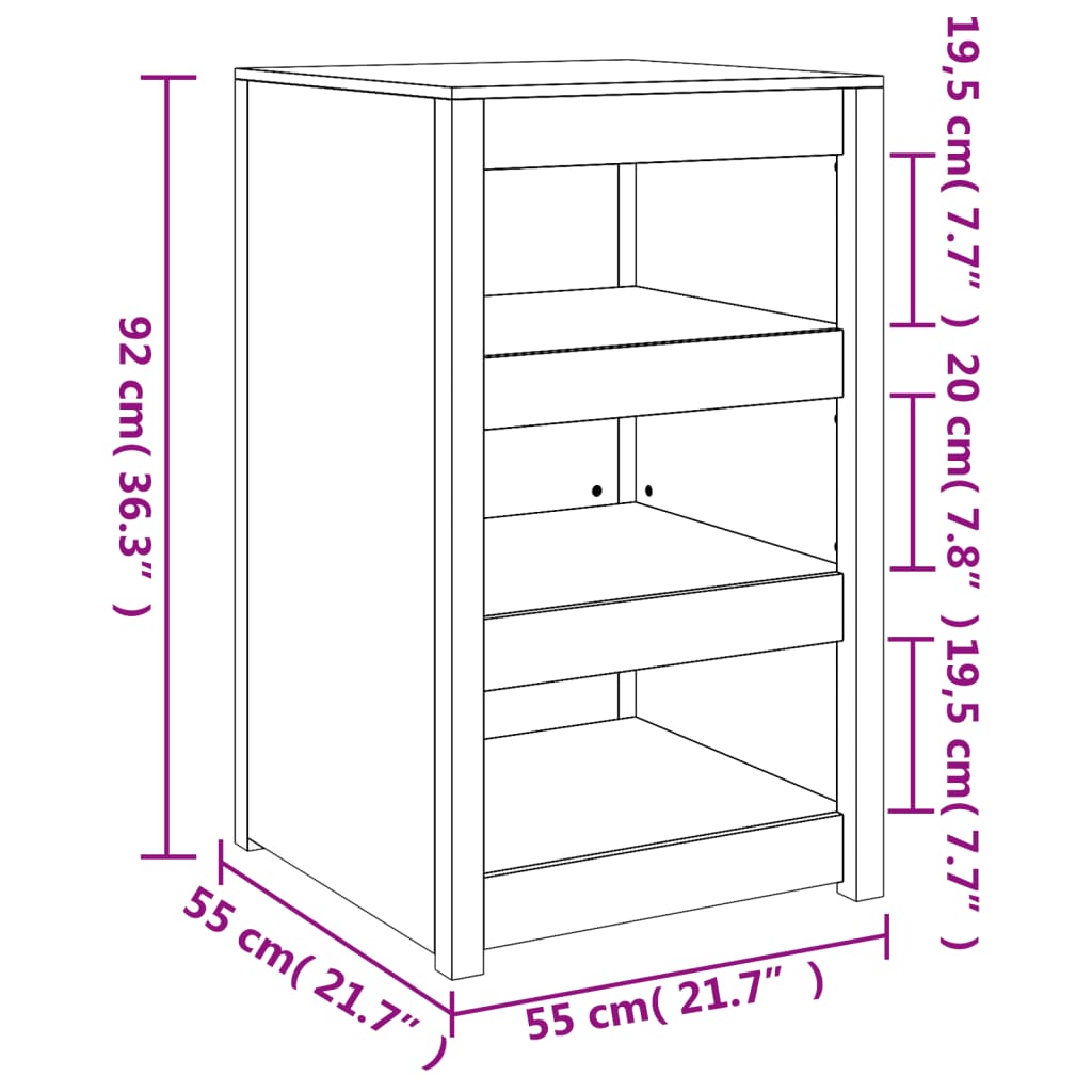 Mueble de cocina exterior blanco fabricado en madera maciza de pino.