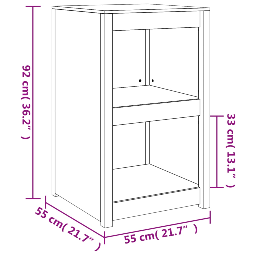 Mueble de cocina exterior 55x55x92 cm madera maciza Douglas