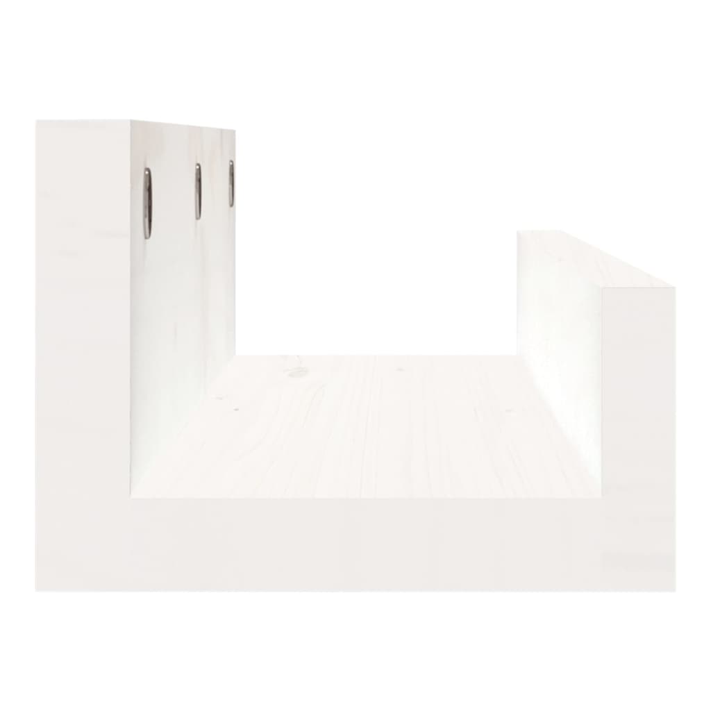 Étagères murales 2 pcs Blanc 50x12x9 cm Bois de pin massif