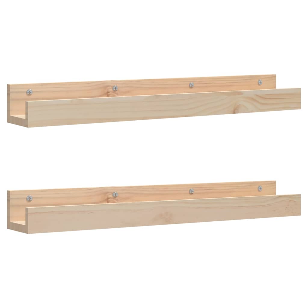 Étagères murales 2 pcs 80x12x9 cm Bois de pin massif
