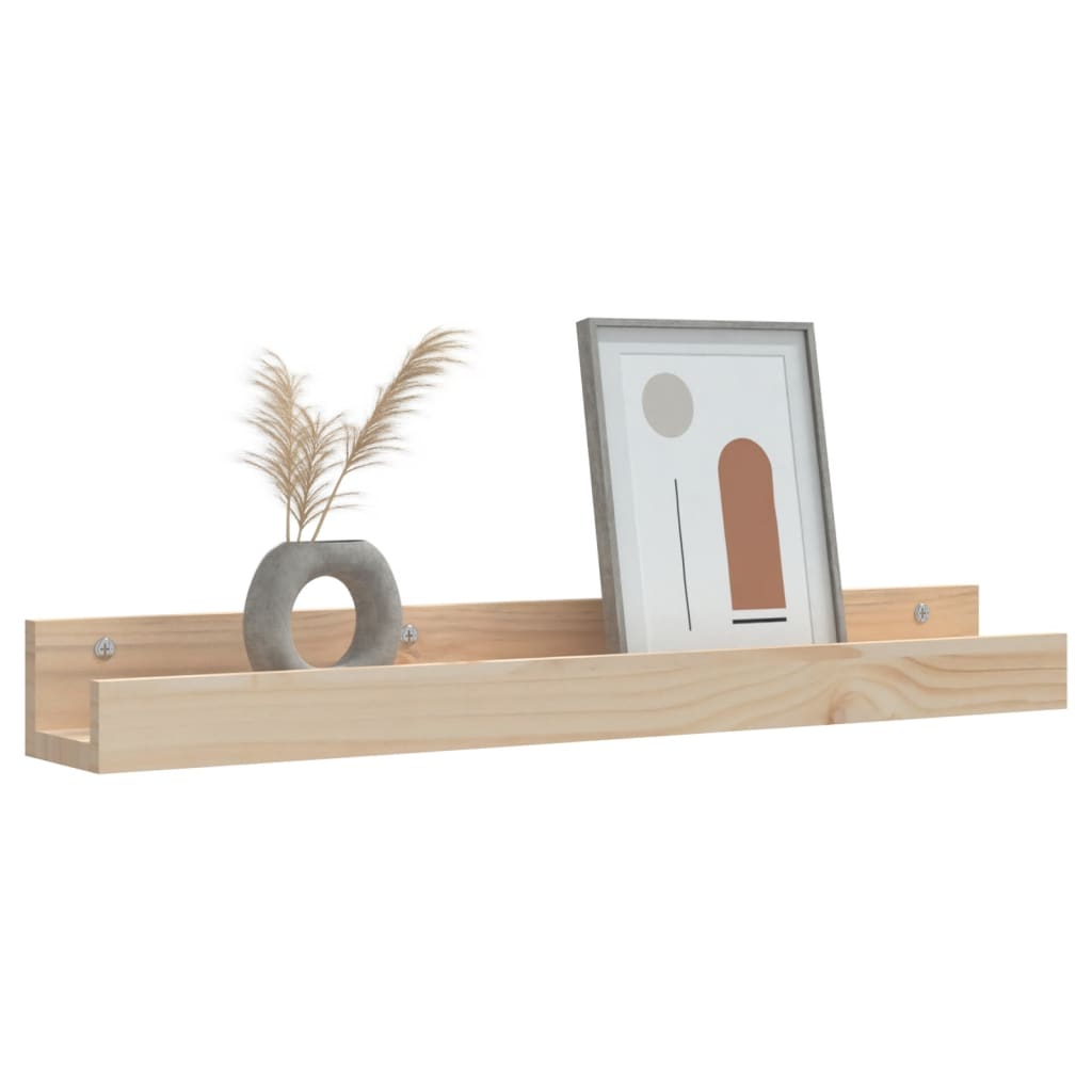 Étagères murales 2 pcs 80x12x9 cm Bois de pin massif