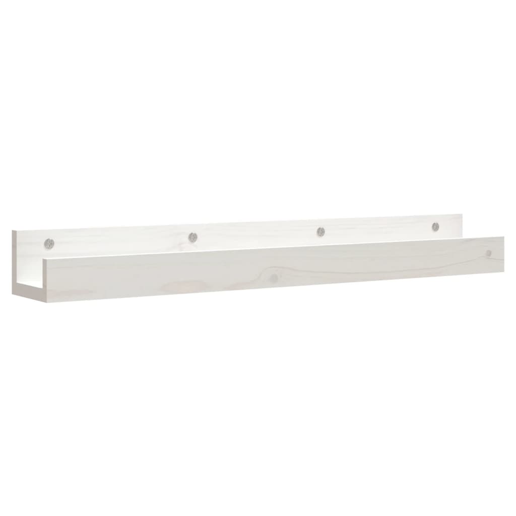 Étagères murales 2 pcs Blanc 80x12x9 cm Bois de pin massif