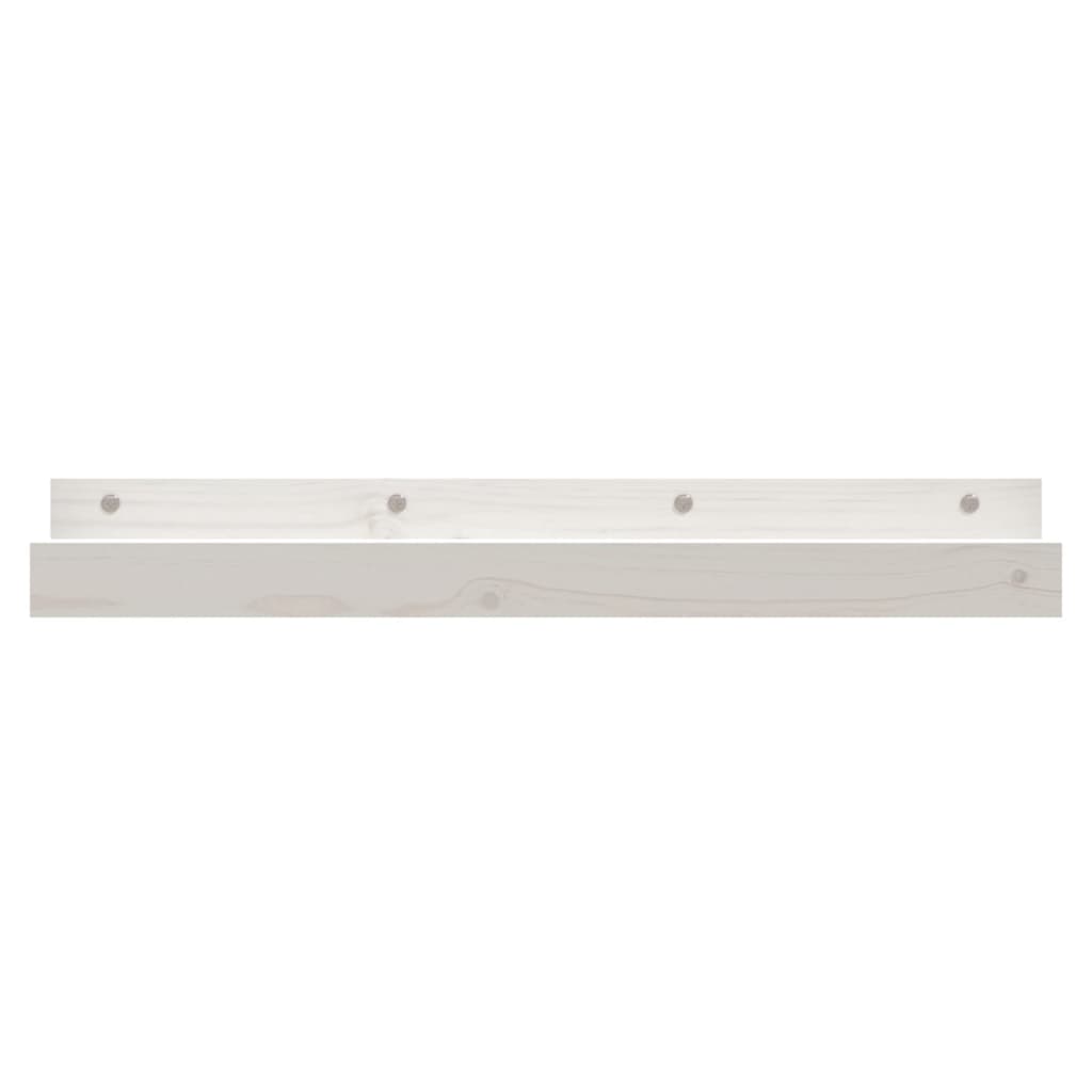Étagères murales 2 pcs Blanc 80x12x9 cm Bois de pin massif