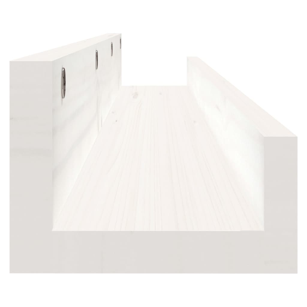 Étagères murales 2 pcs Blanc 80x12x9 cm Bois de pin massif