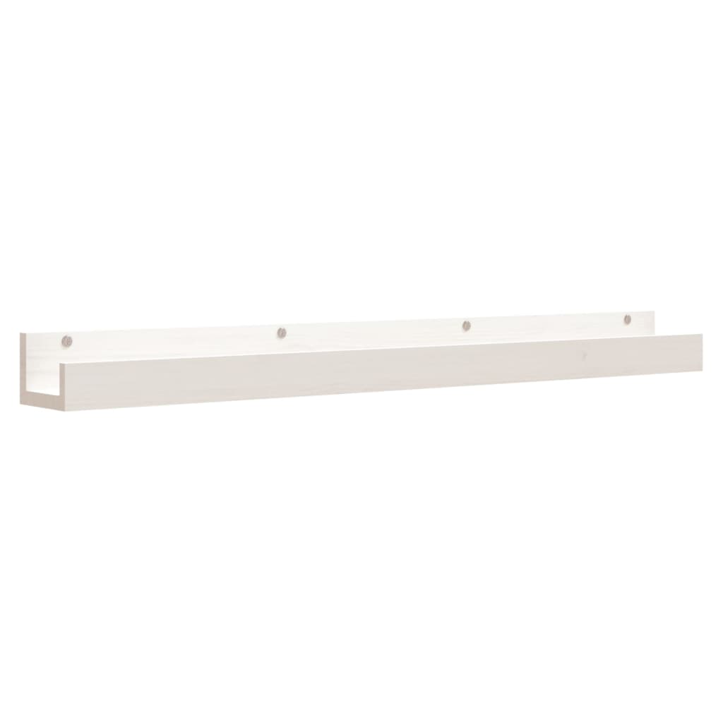 Étagères murales 2 pcs Blanc 110x12x9 cm Bois de pin massif
